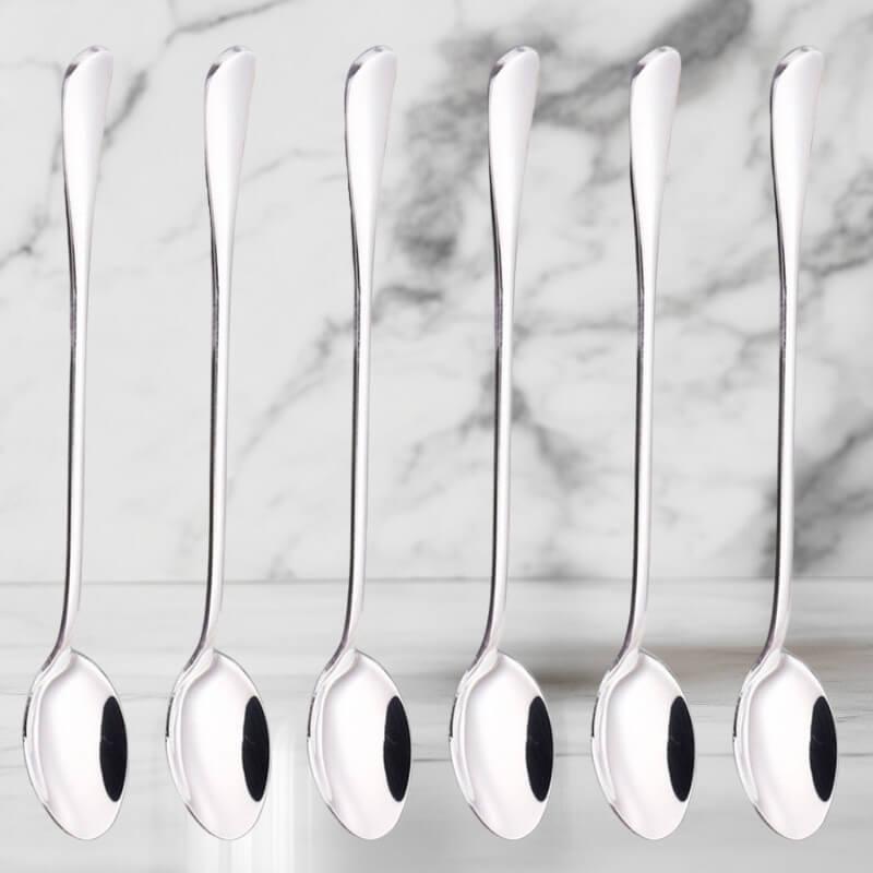Conjunto 6 Colheres Longas Premium em Aço Inoxidável