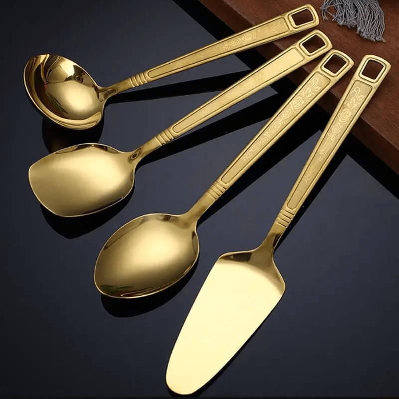 Talheres em Aço Inoxidável Dourado