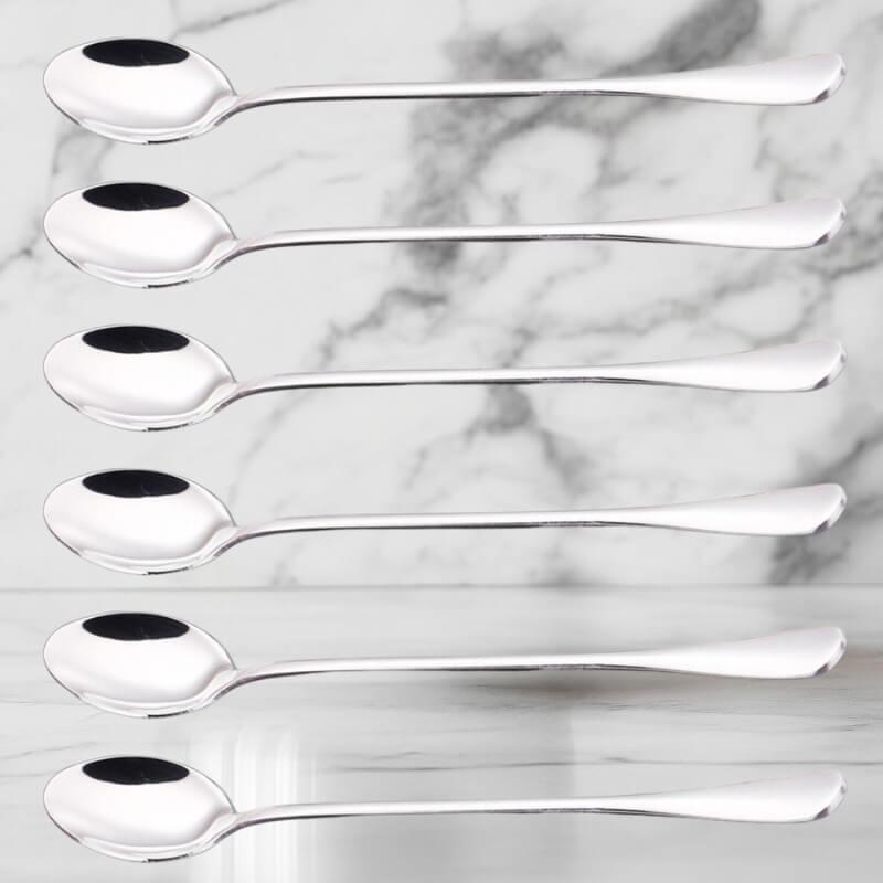 Conjunto 6 Colheres Longas Premium em Aço Inoxidável