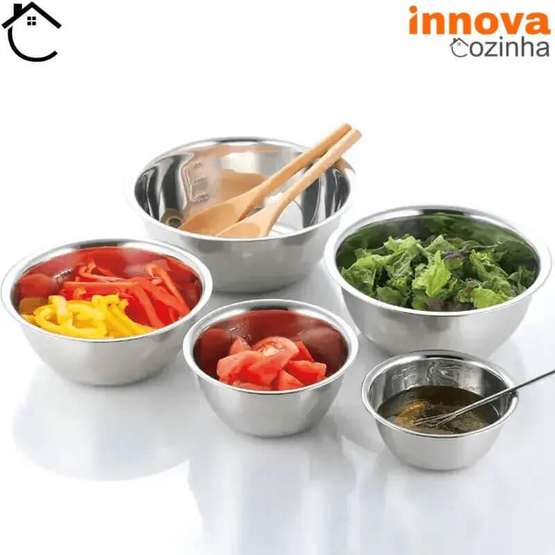 Tigela Premium em Aço Inox Com Medidas