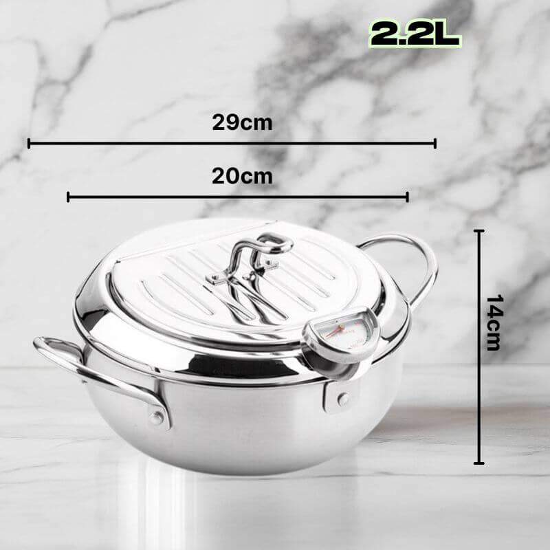 Panela Termométrica em Aço Inoxidável Para Frituras InnovaTempFry