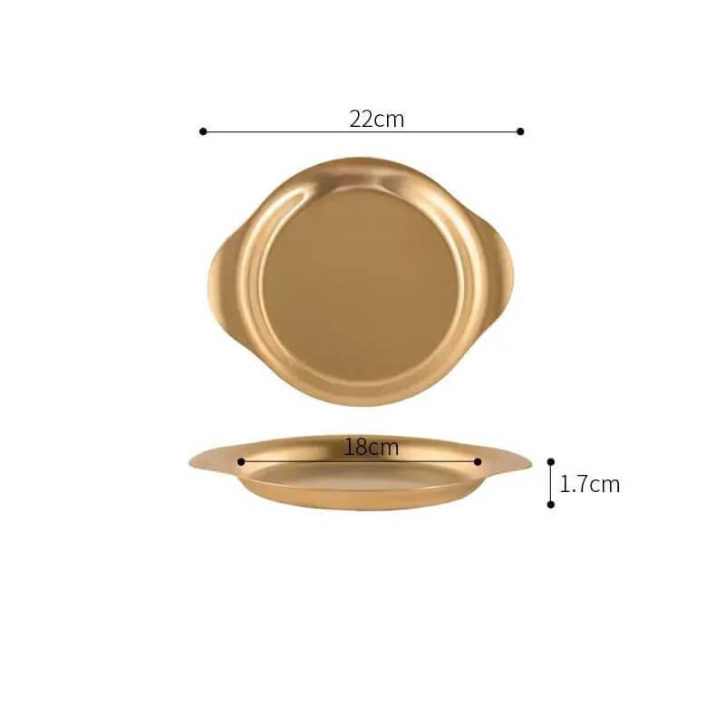 Bandeja Redonda em Aço Inoxidável com Orelhas Duplas InnovaServe Duo - Conforto Para Servir, Charme Para Impressionar