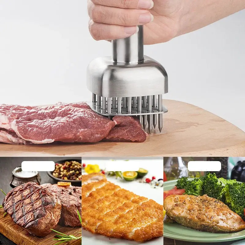 Amaciante de Carnes Profissional com Agulhas em Aço Inox InnovaSoft - Transforme Qualquer Corte em Uma Delícia Macia!