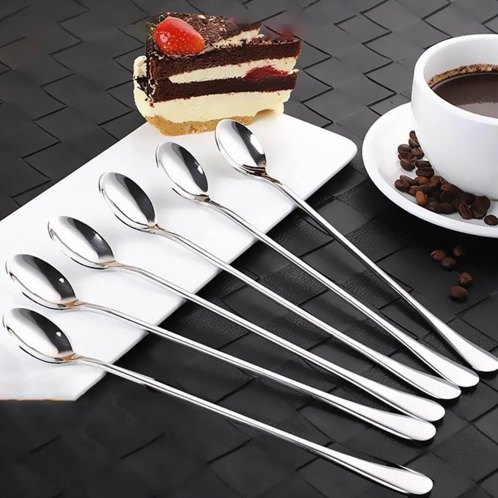 Conjunto 6 Colheres Longas Premium em Aço Inoxidável