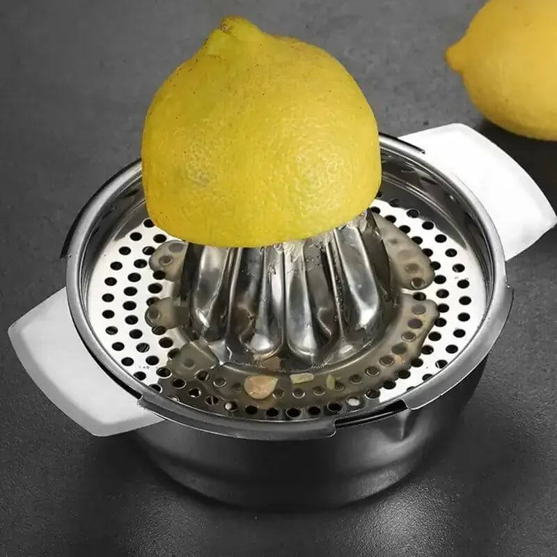 Espremedor de Frutas Portátil em Aço Inox com Coletor