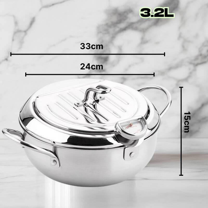 Panela Termométrica em Aço Inoxidável Para Frituras InnovaTempFry