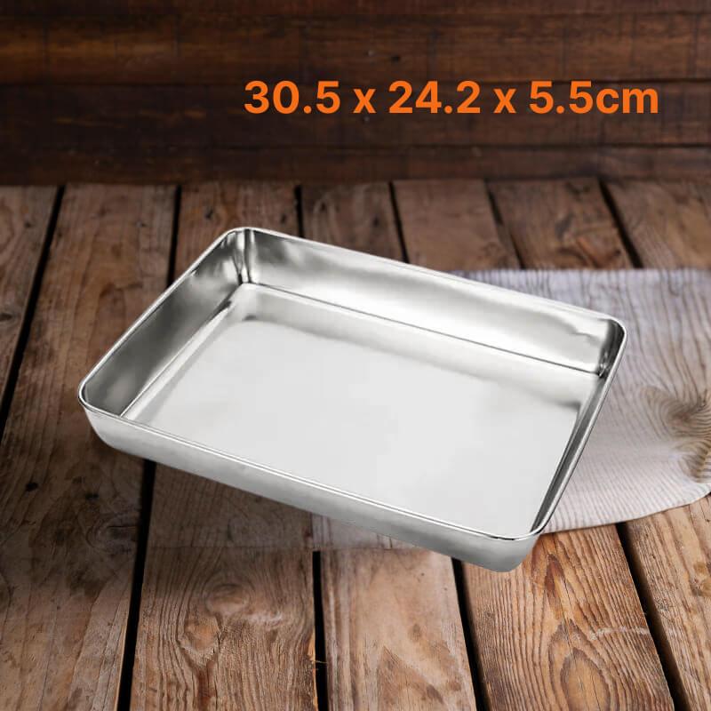 Forma/Bandeja Lisa em Aço Inoxidável