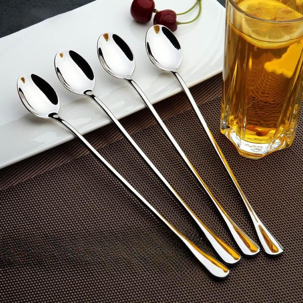 Conjunto 6 Colheres Longas Premium em Aço Inoxidável