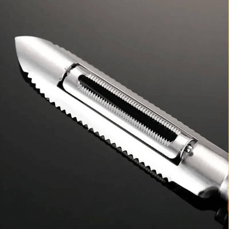 Descascador Inox com Cabo de Madeira