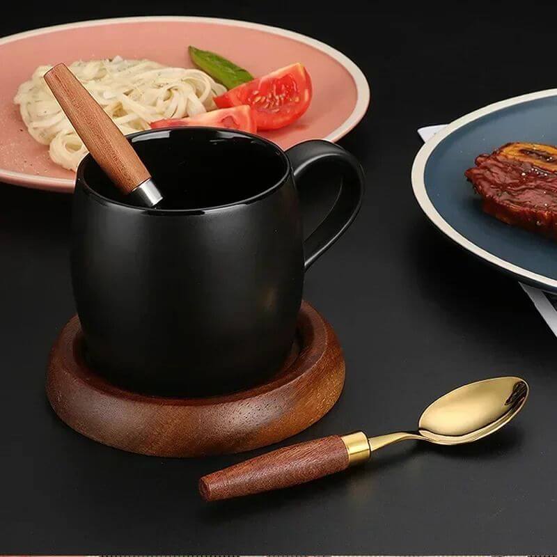 Talheres em Inox Premium com Cabo de Madeira