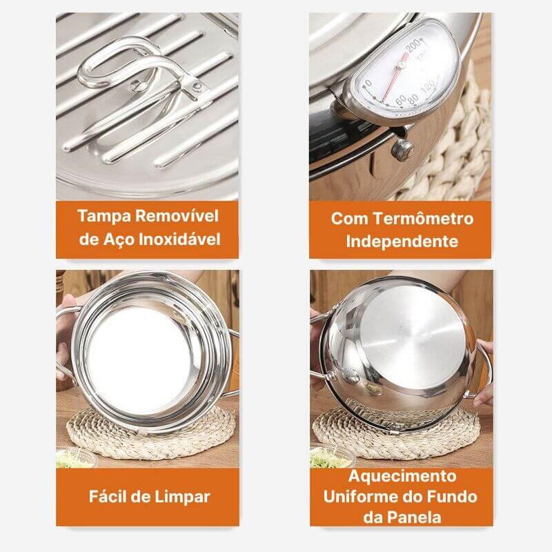 Panela Termométrica em Aço Inoxidável Para Frituras InnovaTempFry