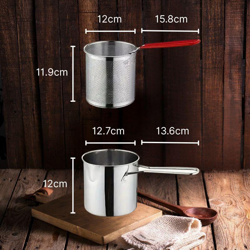 Panela de Fritura em Aço Inoxidável Multiuso com Cesto