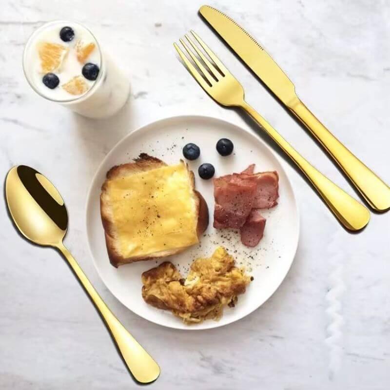 Conjunto de Talheres Premium 24 Peças em Aço Inoxidável 1010