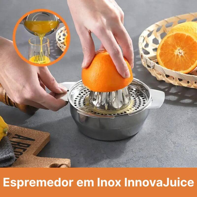 Espremedor de Frutas Portátil em Aço Inox com Coletor