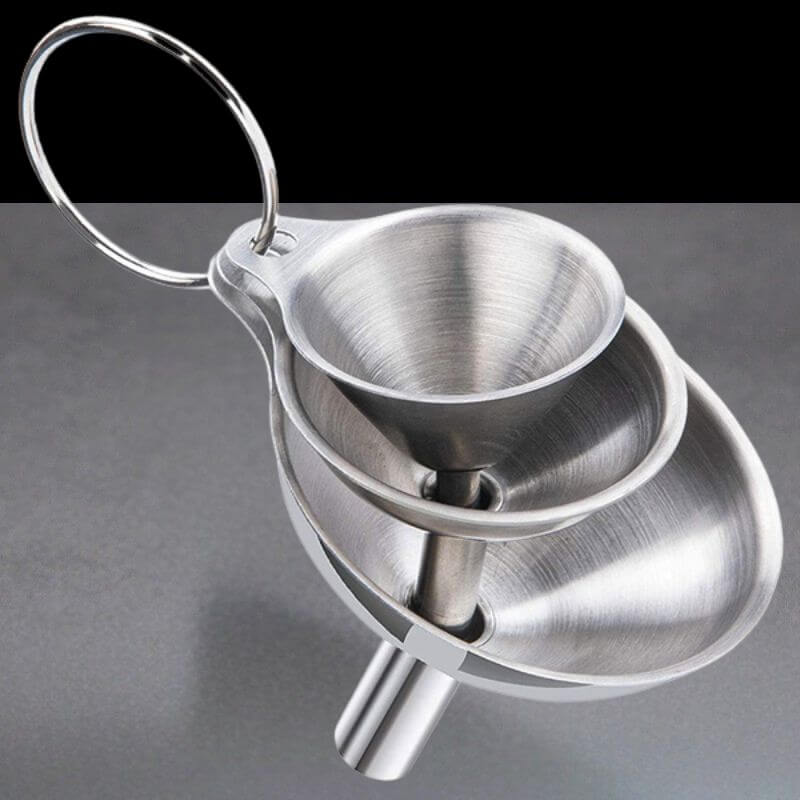 Conjunto Funil Inox Multiuso