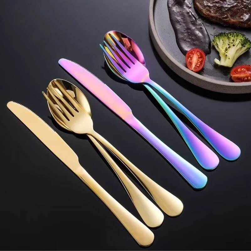 Conjunto de Talheres Premium 24 Peças em Aço Inoxidável 1010