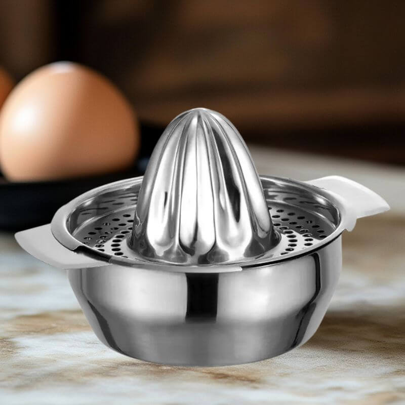 Espremedor de Frutas Portátil em Aço Inox com Coletor