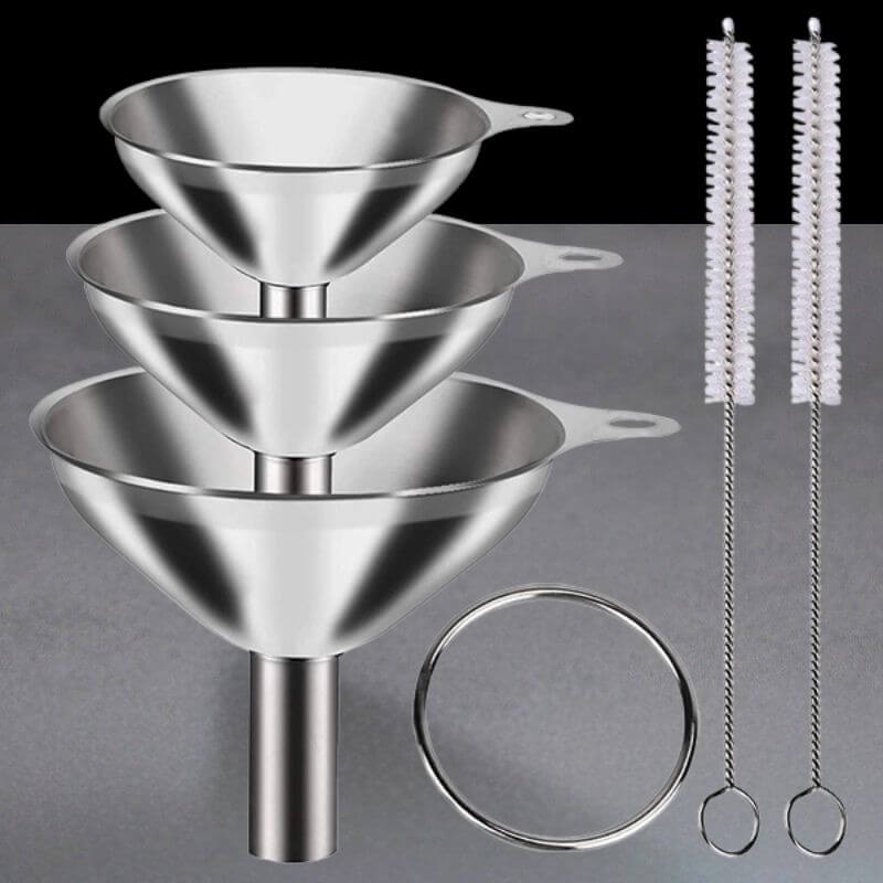Conjunto Funil Inox Multiuso