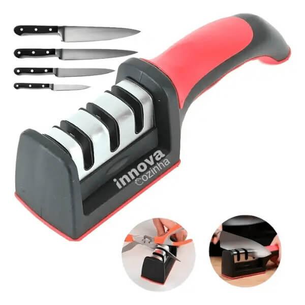 Afiador e Amolador de Facas em Aço Inoxidável SharpLine Premium - Praticidade e Confiança Em Suas Mãos!