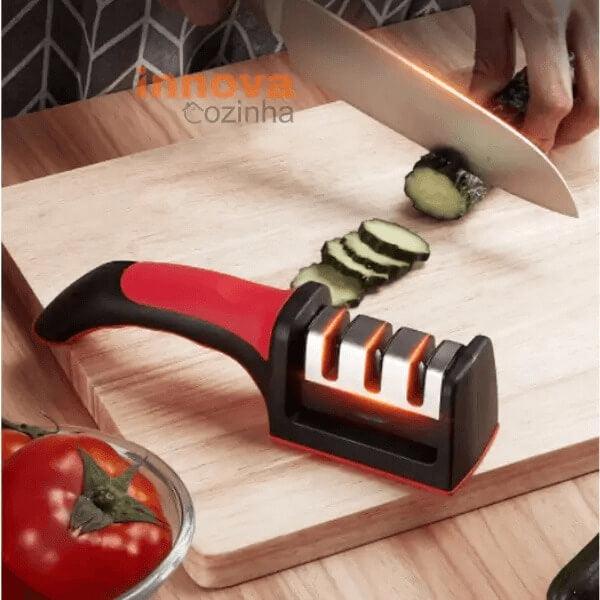 Afiador e Amolador de Facas em Aço Inoxidável SharpLine Premium - Praticidade e Confiança Em Suas Mãos!