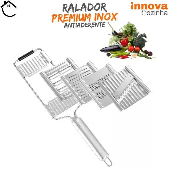 Ralador Premium Inox Antiaderente Multiuso InnovaCozinha - 8X MAIS RÁPIDO!