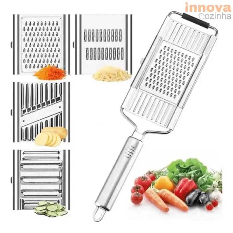 Ralador Premium Inox Antiaderente Multiuso InnovaCozinha - 8X MAIS RÁPIDO!