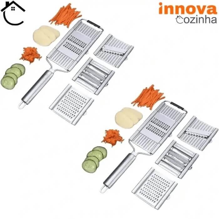 Ralador Premium Inox Antiaderente Multiuso InnovaCozinha - 8X MAIS RÁPIDO!