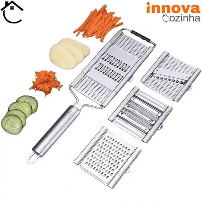 Ralador Premium Inox Antiaderente Multiuso InnovaCozinha - 8X MAIS RÁPIDO!