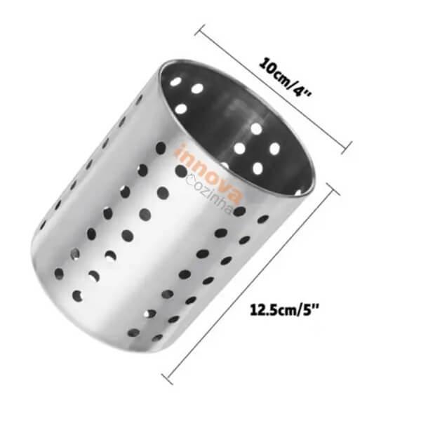 Escorredor de Talheres Inox Redondo Premium DryClean Pro - Talheres Sempre Secos e Ao Seu Alcance!