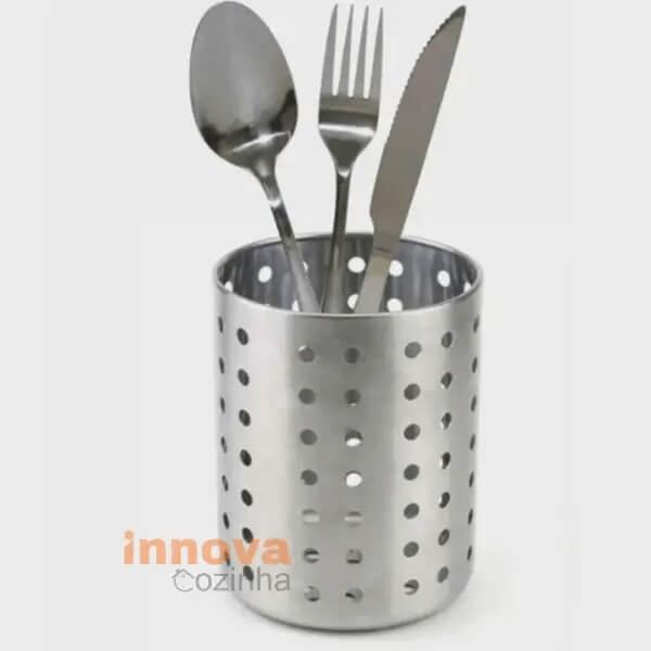 Escorredor de Talheres Inox Redondo Premium DryClean Pro - Talheres Sempre Secos e Ao Seu Alcance!