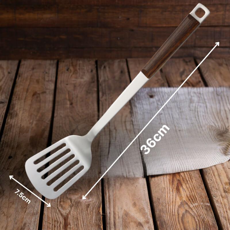 Espátula em Aço Inoxidável com Cabo de Madeira