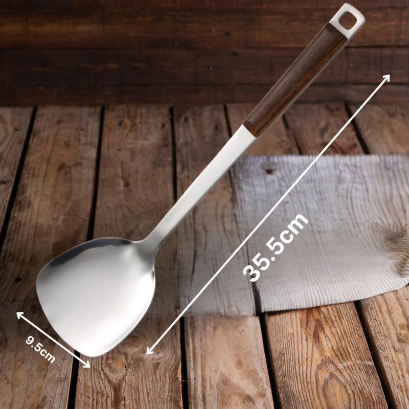 Espátula em Aço Inoxidável com Cabo de Madeira