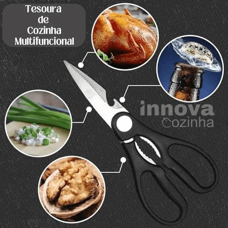 Jogo de Facas Pretas em Aço Inoxidável 6 Peças – Linha InnovaChef