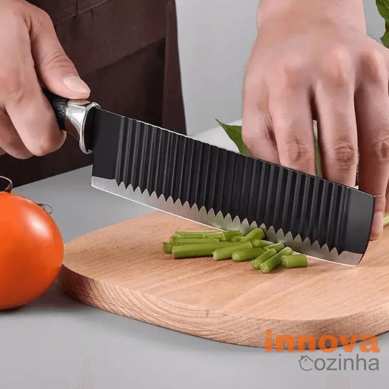 Jogo de Facas Pretas em Aço Inoxidável 6 Peças – Linha InnovaChef