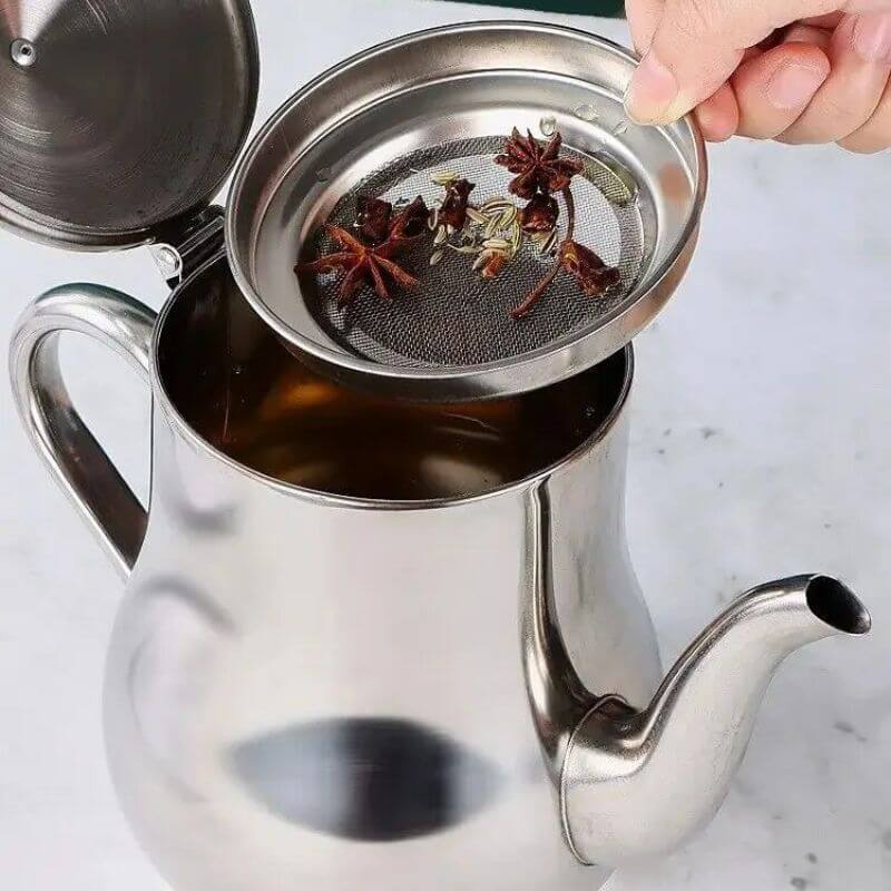 Pote Filtro de Óleo em Aço Inox com Tampa e Alça InnovaOil