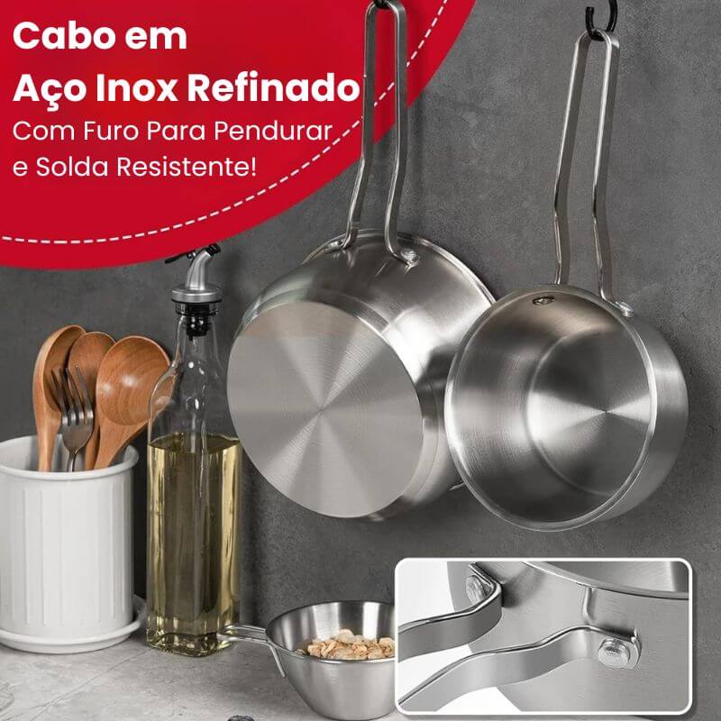 Panela Caçarola em Aço Inox 304 com Tampa de Vidro InnovaSauce - Sua Cozinha Merece o Melhor do Inox!