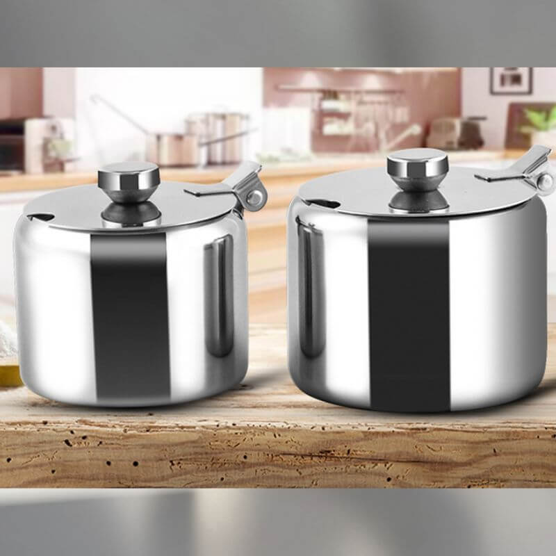 Açucareiro e Saleiro em Aço Inox Premium Innova Spice Jar