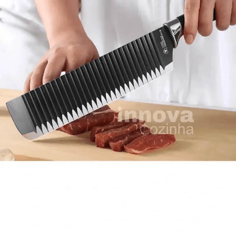 Jogo de Facas Pretas em Aço Inoxidável 6 Peças – Linha InnovaChef