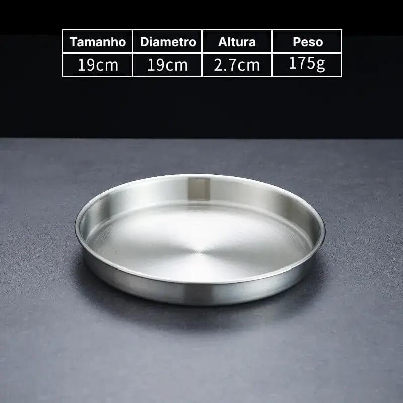 Bandeja Redonda em Aço Inoxidável InnovaElegance - Funcional Para o Dia a Dia, Linda Para Ocasiões Especiais!