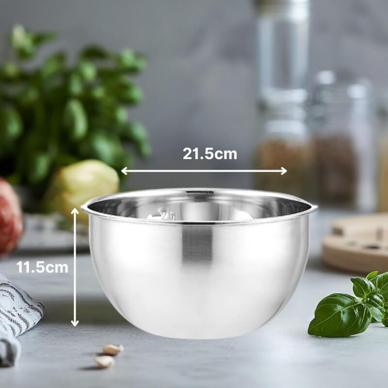 Tigela Profissional Inox Multiuso com Medidor e Alta Capacidade