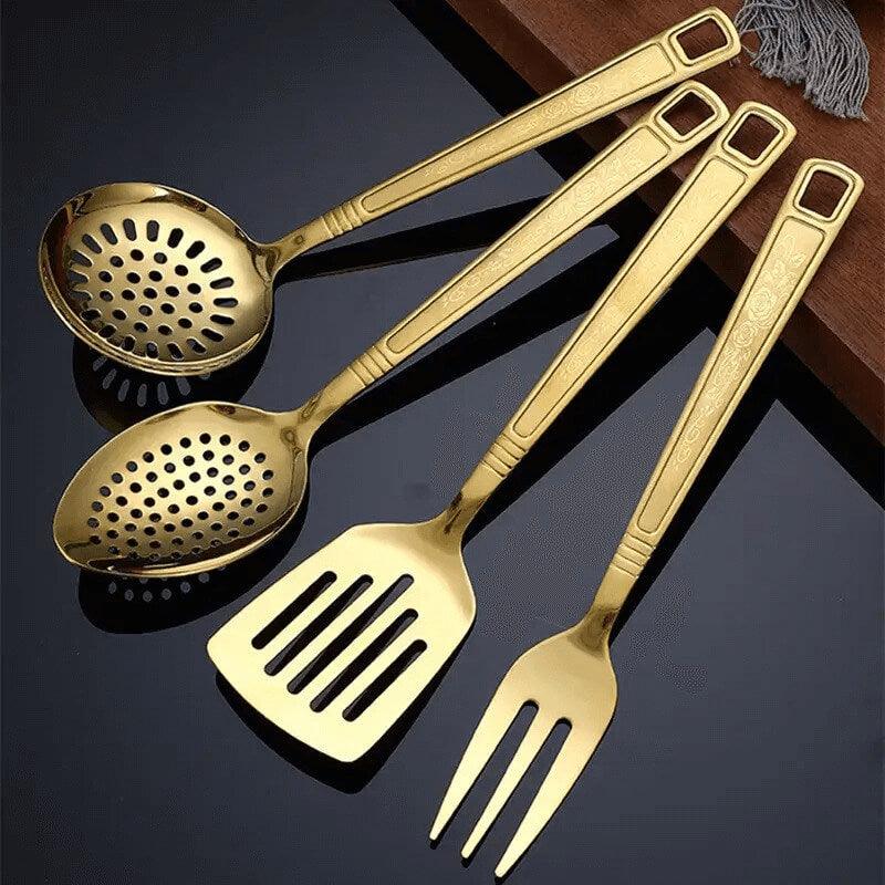 Talheres em Aço Inoxidável Dourado