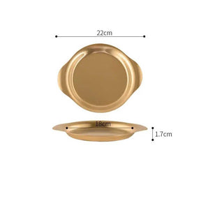 Bandeja Redonda em Aço Inoxidável com Orelhas Duplas InnovaServe Duo - Conforto Para Servir, Charme Para Impressionar