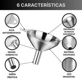 Conjunto Funil Inox Multiuso