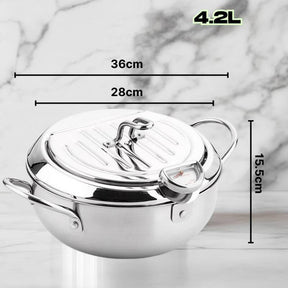 Panela Termométrica em Aço Inoxidável Para Frituras InnovaTempFry