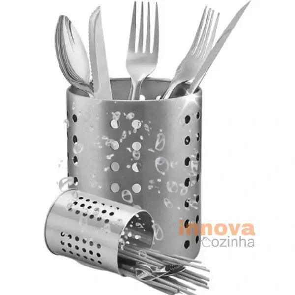 Escorredor de Talheres Inox Redondo  Pro InnovaCozinha | Porta Talher em Inox