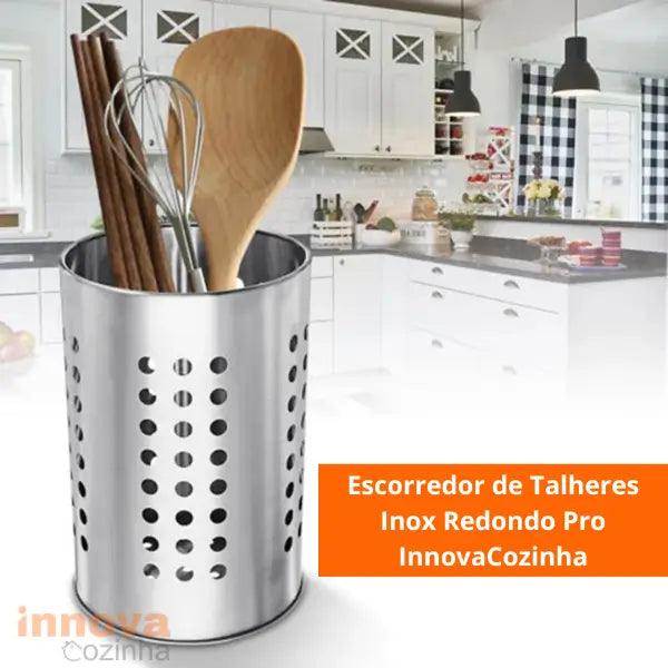 Escorredor de Talheres Inox Redondo  Pro InnovaCozinha | Porta Talher em Inox