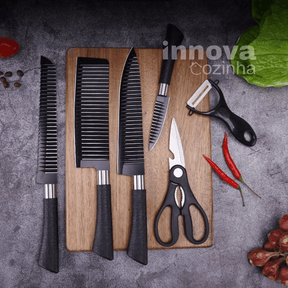 Kit Master Chef BBQ | Facas Antiaderentes InnovaCozinha | Kit de Facas c/ 6 Peças - InnovaCozinha