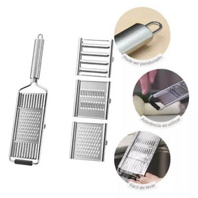 Ralador Premium Inox Antiaderente Multiuso InnovaCozinha - 8X MAIS RÁPIDO!