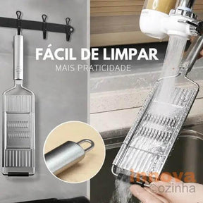 Ralador Premium Inox Antiaderente Multiuso InnovaCozinha - 8X MAIS RÁPIDO!