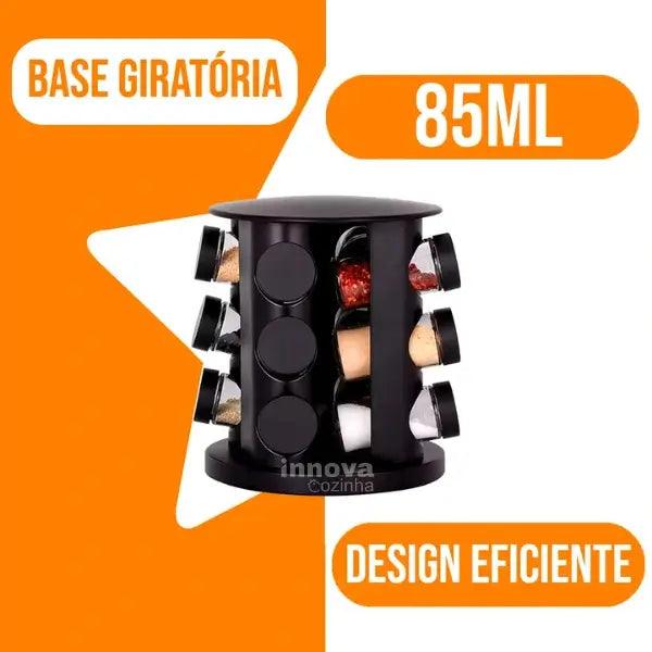 Porta Temperos e Condimentos Giratório Com 9 Potes - InnovaCozinha Spice Tower 9x - InnovaCozinha